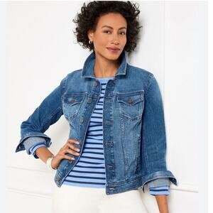 Talbots Denim Jean Jacket Blue Button Up Womens Plus Size 1X